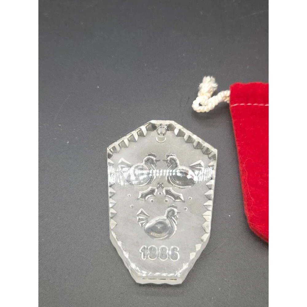 Waterford Crystal 1986 Three French Hens 12 Days Of Christmas Ornament w Box